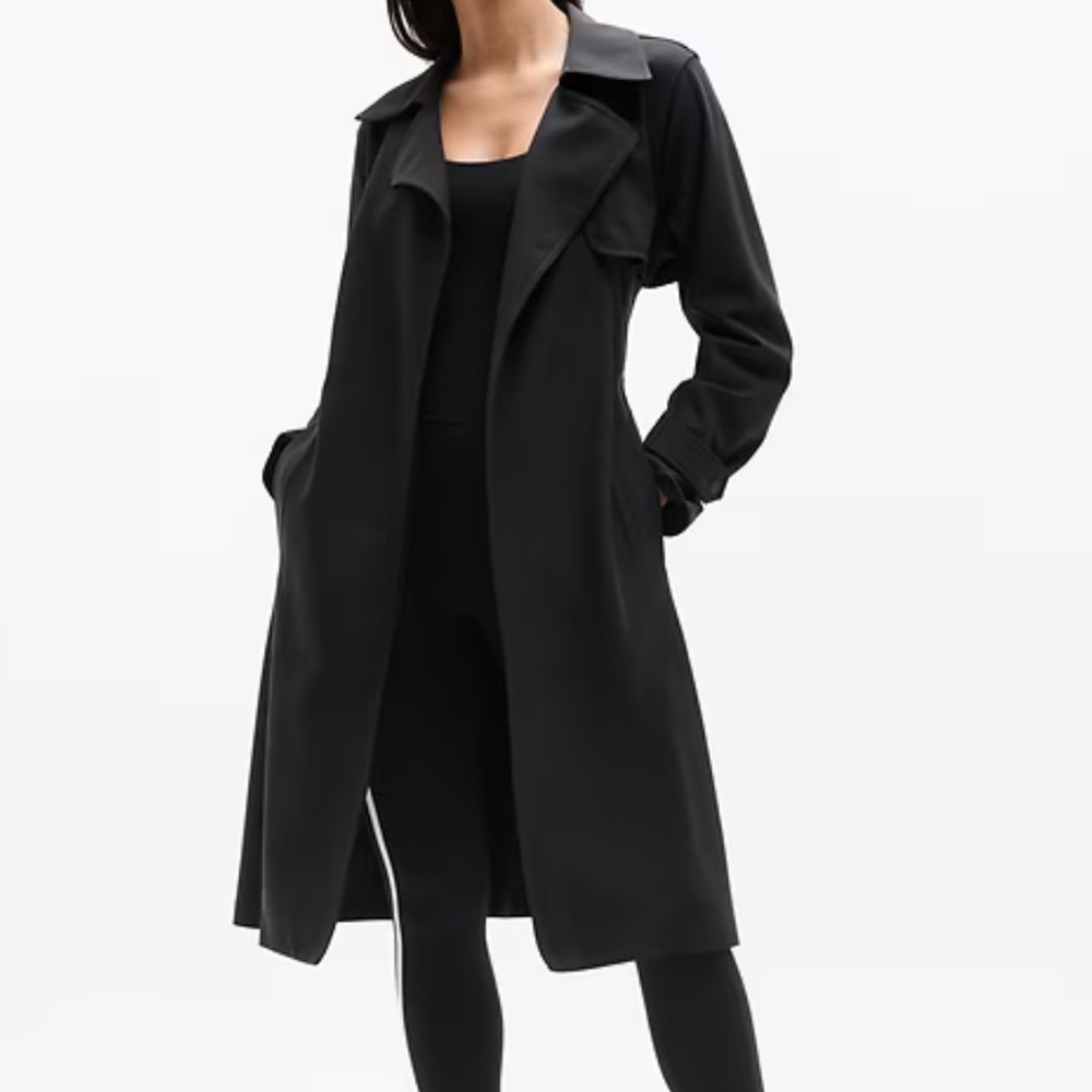 Athleta Stellar Trench Coat in Black NWT